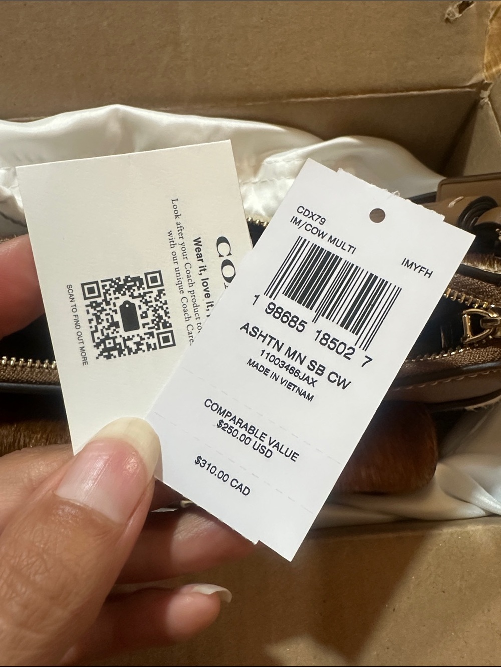 Coach Ashton Mini Shoulder Bag in Haircalf with Cow Print - Picture 4 of 4